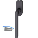 FSB Fenstergriff 34 1035 abschlie�bar ovale Rosette, Aluminium schwarz matt