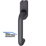 FSB Fenstergriff 34 1070 abschlie�bar ovale Rosette, Aluminium schwarz matt