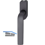 FSB Fenstergriff 34 1267 abschlie�bar ovale Rosette, Aluminium schwarz matt