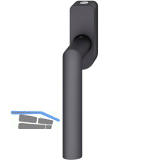 FSB Fenstergriff 34 1108 abschlie�bar ovale Rosette, Aluminium schwarz matt