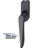 FSB Fenstergriff 34 1144 abschlie�bar ovale Rosette, Aluminium schwarz matt