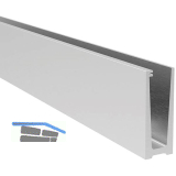 ECONOMY Bodenprofil mit Enw�sserungsl�cher innen, 5000mm, Alu silber eloxiert