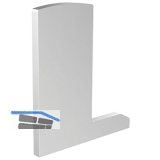 ECONOMY Endkappe f�r Bodenprofil F-Form0006ECO,links,aufgesetzte Montage,silber