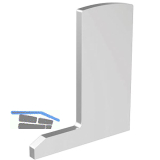 ECONOMY Endkappe f�r Bodenprofil F-Form0006ECO,rechts,aufgesetzte Montage,silber