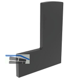 ECONOMY Endkappe f�r Bodenprofil F-Form0006ECO,rechts,aufgesetzteMontage,schwarz