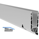 ECONOMY Bodenprofil 0011 verst.FLEX LIGHT zur vorgesetzten Montage,5000mm,silber