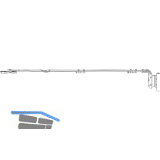 ROTO NX Axerarm P 12/20-13 Gr. 350 FFB 601-800 mm silber rechts