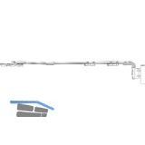 ROTO NX Axerarm T 12/20-13 Gr. 500 FFB 801-1400 mm rechts silber