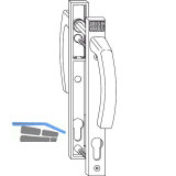 WINKHAUS Griffgarnitur GG.RN.WS, PZ-Lochung, bis TS 70 mm, Alu wei� (RAL 9016)