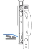 WINKHAUS Griffgarnitur GG.RR.F1, PZ-Lochung, bis TS 70 mm, Alu silberf�rbig