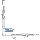 ROTO NT/NX Eckumlenkung f�r Bodenschwelle 1V Falzluft 10 mm silber