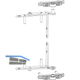MACO Drehlager 3-flg. rechts, Holz, oben+unten, 80 kg, silber (10721)