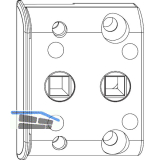 MACO Zwischengetriebe ohne VK, DM -6 mm, Falzluft 12 mm, 18�, 9V, silber (58105)