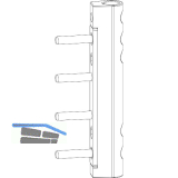 MACO Ecklagerband MAMMUT 180kg PVC, mit 5 mm Tragezapfen L=23 mm, titan (228141)