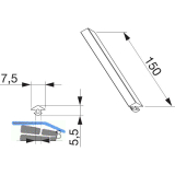 MACO MULTI-VENT Blendrahmendichtung Nutbreite 2,5-3,5 mm L=150 mm hellgrau