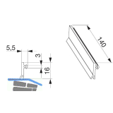 MACO MULTI-VENT Fl�geldichtung Nutbreite 2,5-3,5 mm L=140 mm hellgrau (468840)