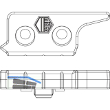MACO MM Hebeteil 12L, Eurofalz 20mm, 9V, mit Positionszapfen 8x4, links, silber