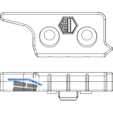 MACO MM Hebeteil 12L, Eurofalz 20mm, 9V, mit Positionszapfen 8x4, rechts, silber