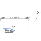 MACO Schlie�teil �ffnungsbegrenzung, 12L, Eurofalz 18 mm, H=5,5 mm, silber