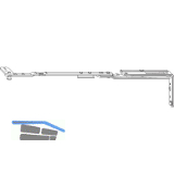 ROTO NT/NX Axerarm Designo K32 PROFINE 76/88 Gr. 250 silber rechts