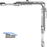 MACO MM Eckumlenkung SFG 2-flg RC2 mit Sperrschieber 1iS silber (208415)