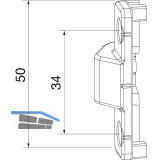MACO Anpressverschluss verdeckt PVC Rahmenteil K�MMERLING Euro Futur silber