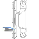 MACO Anpressverschluss, Fl�gel- und Rahmenteil Holz, wei� (206585)