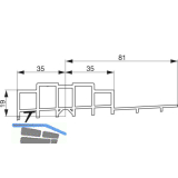 GU Thermostep 204 Aufsatzschiene 19/81 P1993, TS 88 mm, L=3300 mm