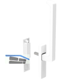 GU HS Drehgriffgarnitur DIRIGENT 180� Griff innen ohne PZ Muschel au�en wei�