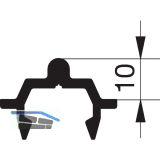 GU HS Laufschiene 10 P1659 f�r Bodenschwelle L=4500 mm silber eloxiert