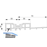 GU Thermostep 204 Aufsatzschiene-1 19/73, L=3300, GEALAN S 9000, Kunststoff grau