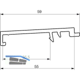 GU Thermostep 164/204 Wetterprofil 144 P2151, FA 28, L=5000 mm, silber eloxiert