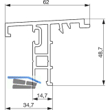 GU Thermostep 204 Wetterprofil 15 P1927, FA 28, L=6700 mm, Alu silber eloxiert