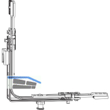 ROTO NT/NX Eckumlenkung Stulp Bodenschwelle unten 1V Falzluft 10 mm silber