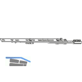 ROTO NT/NX Mittelverschluss mehrteilig ohne Zapfen L=400 mm silber kuppelbar