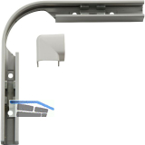 HAUTAU FL190 Eckumlenkung biegbar, 60-135�, Stahl verzinkt/Abdeckkappe wei�