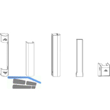 ROTO NX Abdeckkappen-Set Bandseite P PVC R01.2 neusilber
