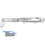 ROTO NT/NX Falzaxerarm Designo 3-fl�gelig Falztiefe 24/30 mm 13V silber rechts