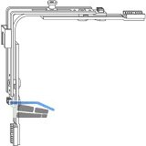 ROTO E-Tec Control NT/NX Eckumlenkung MVS Stulpfl�gel 1S-P Zapfen oben silber