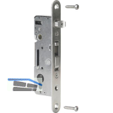 Rohrrahmenschloss H-Metall mit Hakenriegel, DM 35, PZ 92, Stulp rund, Edelstahl