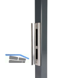 Schlie�blech mit Anschlag f�r Rohrrahmenschloss H-Metall, 270x56x10, Alu silber