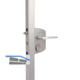 Gittertorschloss-Set LAKQ4040 U2L, PZW, f�r Vierkantrohr, Aluminium RAL 7016