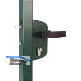 Gittertorschloss LARZ4040 P1L, f�r 40 mm Vierkantrohr, Aluminium RAL7040