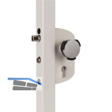 Gittertorschlossset LAKZ4i4i mit T�rknopf Kidloc, f�r 40 mm Profile, Alu RAL7016