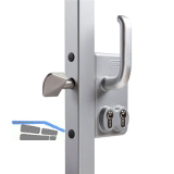 Schiebetorschloss LGKZ4040 D1L mit 2 Zylindern,f�r 40mm Vierkantrohr,Alu RAL6005