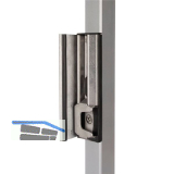 Schlie�blech m. Sicherheitsanschlag SHKLQF2 f�r Vierkantrohr,verstellbar, silber