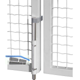 Stangenriegel VSF mit Achse/Flansch, L�nge 490 mm, Aluminium RAL 7016