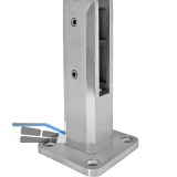 ECONOMY Bodenanker / Halter f�r Glas 12 - 17,52 mm, Edelstahl 2205