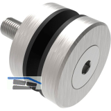 Glaspunkthalter f�r 8 - 18 mm, sichtbar geschraubt, � 40 mm, Edelstahl V2A