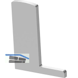 ECONOMY Endkappe f�r Bodenprofil F-Form 0006,links, aufgesetzte Montage,silber